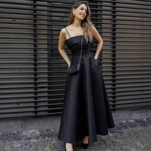 Load image into Gallery viewer, Summer French Retro Elegant Satin Strap Evening Dress
