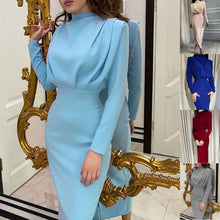 Load image into Gallery viewer, Autumn Waist-Controlled Western Solid Color Long Sleeve Dress