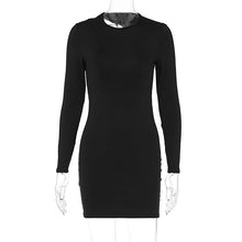 Load image into Gallery viewer, Women Clothing Summer Solid Color round Neck Backless Slim Fit Hip Bag Dress Sexy
