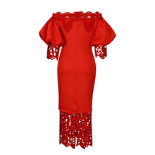 Load image into Gallery viewer, Women Clothes Elegant Lace Stitching Off Neck Dress