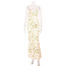 Load image into Gallery viewer, Spring Summer Waist Slimming Elegant Floral Strap Dress Deep V Plunge Vacation