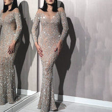 Load image into Gallery viewer, Spring Women Clothing Bronzing Long Sleeve Slim Sexy Dress Cocktail Evening Dress