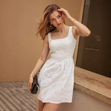 Load image into Gallery viewer, Women French Vintage Court Jacquard Fabric Back Smocking Wild Women Dress