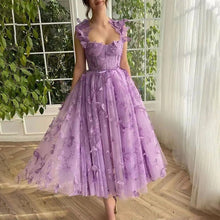 Load image into Gallery viewer, Women Wedding Dress Tulle Spaghetti Straps Sleeveless High Slit Bridal Party Beach Dress