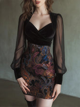 Load image into Gallery viewer, Sexy See through Mesh Patchwork Dress Elegant Slim Waist Tube Top Package Hip Dress