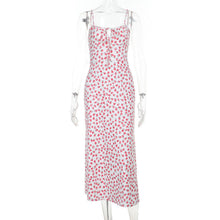 Load image into Gallery viewer, Polka Dot Printed Floral Strap Dress Women Summer French Sexy Backless Dress