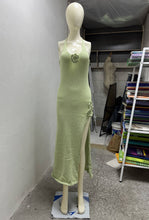 Load image into Gallery viewer, Deep V Plunge Neck Backless Dress Sexy High Split Cami Dress Beauty Back Knitted Dress