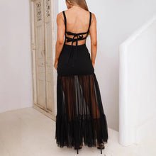 Load image into Gallery viewer, Summer Women Sleeveless Mesh Stitching Tight Sheath Transparent Backless Women Summer Dress