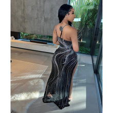 Load image into Gallery viewer, Summer Women Clothing Sexy Mesh Rhinestone Night Club Slip Dress Women