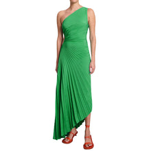 Load image into Gallery viewer, Women Clothing One Shoulder Diagonal Collar Pleated Hollow Out Cutout Dress