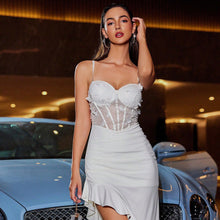 Load image into Gallery viewer, Summer Popular Sexy Dress Butterfly Stitching Ruffled Party Strap Dress Dress