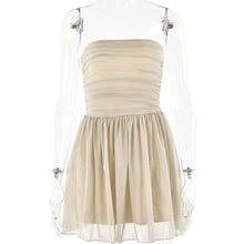 Load image into Gallery viewer, Arrival Dress Sexy Trend Mesh Stitching off Neck Tube Top Backless Short Dress for Women