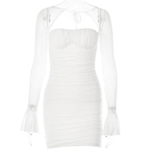 Load image into Gallery viewer, Sexy Tight Dress Autumn Winter Fashionable See through Long Sleeve Backless Hip Dress