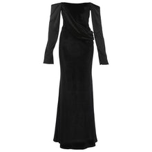 Load image into Gallery viewer, Autumn Winter Women Clothing High Class Elegant Slim Fit Backless off Shoulder Tube Top Long Sleeve Dress Women