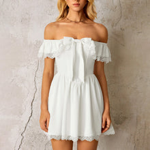Load image into Gallery viewer, Summer Lace Splicing Sling Dress Sexy Sexy Backless off Shoulder A line Dress