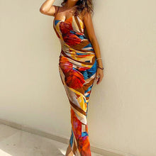 Load image into Gallery viewer, Summer Women Nightclub Sexy Abstract Printing Slip Dress