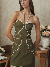Load image into Gallery viewer, Summer Halterneck with Suspenders A line Dress Elegant Graceful Seaside Dress