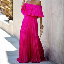 Load image into Gallery viewer, Spring Summer Women Clothing Sexy off-Shoulder Tube Top Folding Chiffon Party Formal Dress