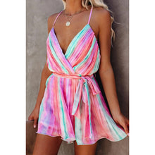 Load image into Gallery viewer, Spring Summer Suspender Pleated Chiffon Dress Home Lace up Sexy V neck Chiffon Dress