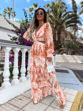 Load image into Gallery viewer, Women Wear Spring Long Printed V neck Long Sleeve Elegant Dress
