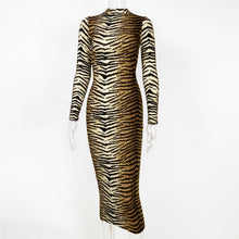 Load image into Gallery viewer, Autumn Winter Women Clothing Leopard Print Long Sleeve Sexy Slim Dress