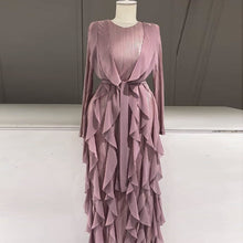 Load image into Gallery viewer, Ruffled Pleated Dress Elegant Women Ribbon Dress