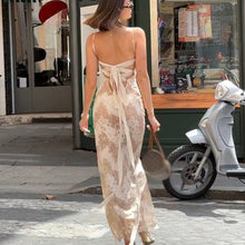 Load image into Gallery viewer, Summer Women Clothing Vacation Sexy Strap High Class Elegant Printing Slip Dress Women