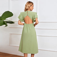 Load image into Gallery viewer, Spring Summer Women Clothing V neck Sexy Backless A line Midi Dress