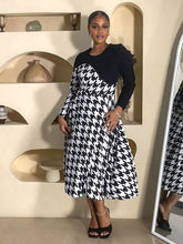Load image into Gallery viewer, Stitching Houndstooth Spring Autumn All Match Long Sleeve Women Dress