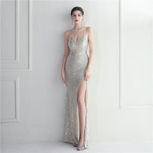 Load image into Gallery viewer, Nightclubs Dinner Ceremony Performance Evening Dress Crisscross