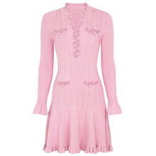 Load image into Gallery viewer, Spring Autumn Fashionable Knitted Heavy Industry Beaded Slim Fit Slimming Long Sleeves Dress