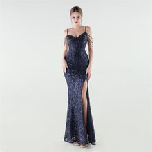 Load image into Gallery viewer, Heavy Industry Sequin Beaded Boning Corset Waist Tight Evening Dress