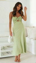 Load image into Gallery viewer, Women Clothing Solid Color Tube Top Back Smocking Tight Waist Maxi Dress