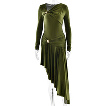 Load image into Gallery viewer, Autumn Winter Graceful Fashionable Women Slim Dress Sexy Pleated Irregular Asymmetric Maxi Dress