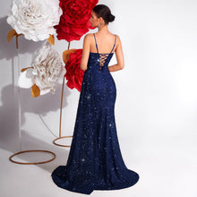 Load image into Gallery viewer, High End Heavy Industry High Grade Elegant Slim Fit Sequined Dress Light Luxury Party Ladies Evening Dress