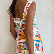 Load image into Gallery viewer, Personalized Graffiti Strap Tube Top Lace Dress Women