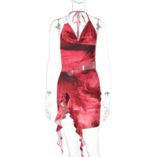 Load image into Gallery viewer, Women Clothing Summer Printing Sexy Backless Lace up Dress