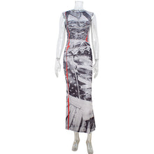 Load image into Gallery viewer, Women Clothing Crew Neck Sleeveless Slim Fit Fashionable High End Personalized Printed Sheath Dress Women