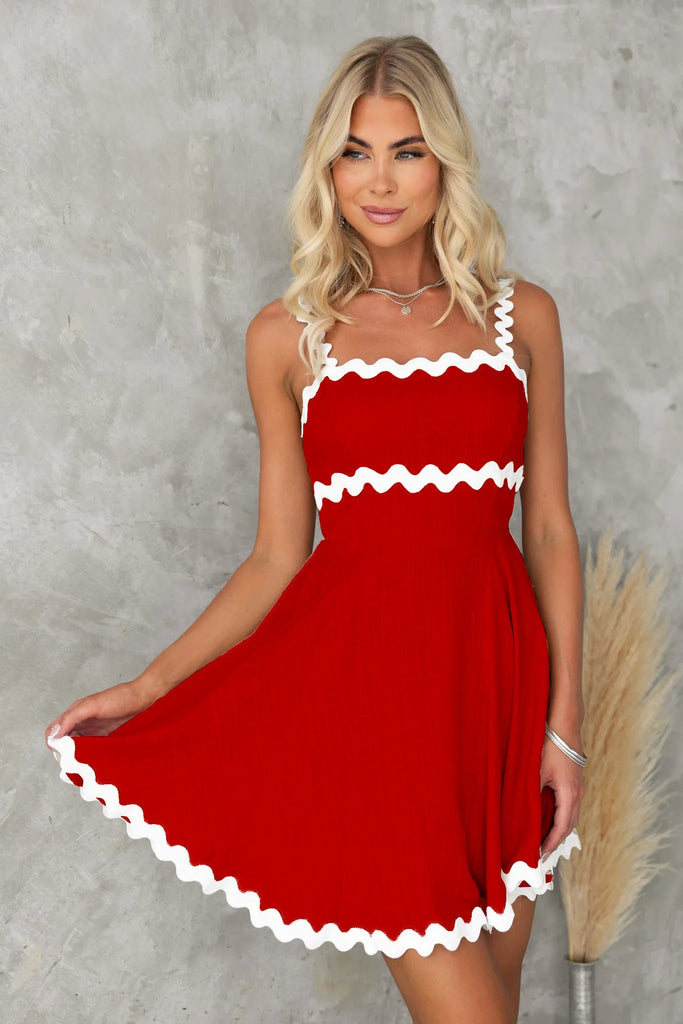 Summer Fresh Sweet Solid Color Sexy Strap Short Dress