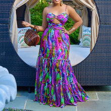 Load image into Gallery viewer, Summer Women Clothing Sexy Strap Dress Printed Sleeveless Backless Maxi Dress