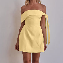 Load image into Gallery viewer, Off Neck Bandeau One Shoulder Sexy Short Dress Women Clothing A line Dress