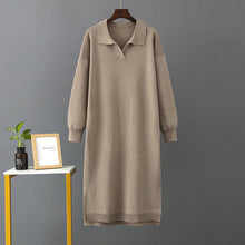 Load image into Gallery viewer, Autumn Winter Polo Collar Base Knitting Loose Solid Color Women Dress