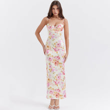 Load image into Gallery viewer, Women Clothing Dress Printed Strap Dress Sexy Backless Slit Vacation Floral Dress for Women