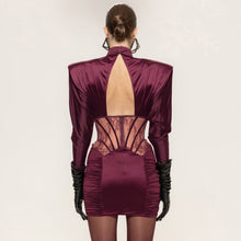 Load image into Gallery viewer, Autumn Winter Sexy Tight Elastic Satin Hip Elegant Dress