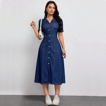 Load image into Gallery viewer, Women Clothing Denim Waist Tight Spring Summer Thin High Class Elegant Youthful Looking Dress