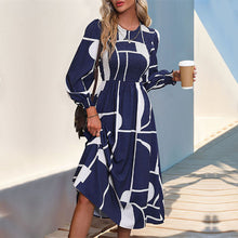 Load image into Gallery viewer, Fall Women Clothing Smocking Long Sleeve Printing Dress