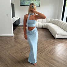 Load image into Gallery viewer, Spring Sexy Tube Top Pleated Slim Fit Sheath Personality Street Dress Long Dress