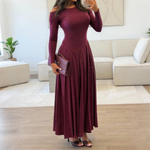 Load image into Gallery viewer, Elegant High Waist Long Sleeves Long Dress Women Clothing Autumn Winter
