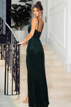 Load image into Gallery viewer, Women Sexy Sleeveless Split Sequined Slim Dress Cocktail Evening Dress