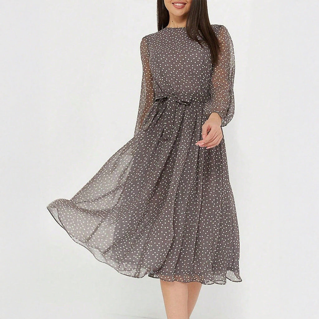 Vacation Casual Floral Lace up Waist Controlled Dress Women Spring Summer